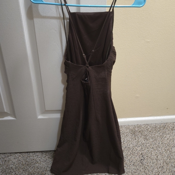Astr Chocolate Ruched Mini Dress - Picture 4 of 4